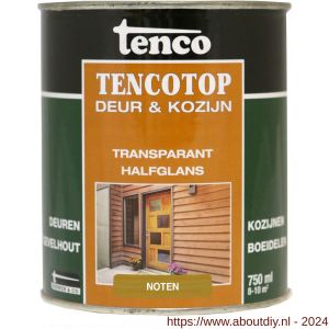 TencoTop Deur en Kozijn houtbeschermingsbeits transparant halfglans noten 0,75 L blik - A40710226 - afbeelding 1