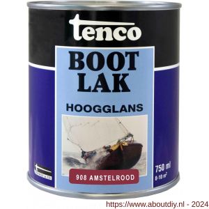 Tenco Bootlak dekkend 908 amstelrood 0,75 L blik - A40710049 - afbeelding 1