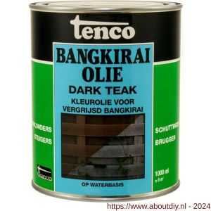 Tenco Bangkirai hardhoutolie waterbasis dark teak 1 L blik - A40710300 - afbeelding 1