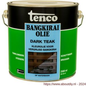 Tenco Bangkirai hardhoutolie waterbasis dark teak 2,5 L blik - A40710301 - afbeelding 1