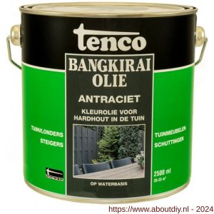 Tenco Bangkirai hardhoutolie waterbasis antraciet 2,5 L blik - A40710297 - afbeelding 1