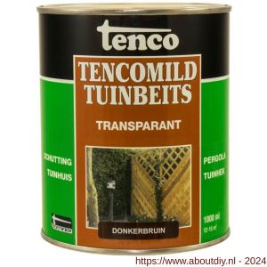 TencoMild tuinbeits transparant donkerbruin 1 L blik - A40710284 - afbeelding 1