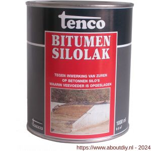 Tenco Silolak deklaag bitumen coating zwart 1 L blik - A40710062 - afbeelding 1