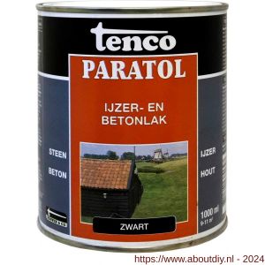 Tenco Paratol ijzer- en betonlak teervrij zwart 1 L blik - A40710168 - afbeelding 1