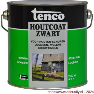 Tenco Houtcoat houtcoating teervrij zwart 2.5 L blik - A40710159 - afbeelding 1