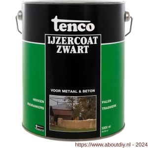 Tenco IJzercoat ijzercoating teervrij zwart 5 L blik - A40710165 - afbeelding 1