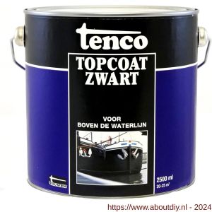 Tenco Topcoat Teervrij roestwerende coating zwart 2.5 L blik - A40710035 - afbeelding 1