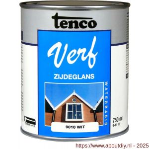 Tencoverf lakverf dekkend zijdeglans RAL 9010 wit 0,75 L blik waterbasis - A40710367 - afbeelding 1