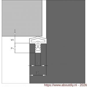 Ellen deuraanslagprofiel kunststof TPE 0680 KS AC - A51010005 - afbeelding 3