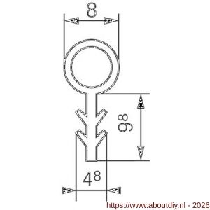 Ellen deuraanslagprofiel kunststof TPE 4566 AC - A51010007 - afbeelding 2