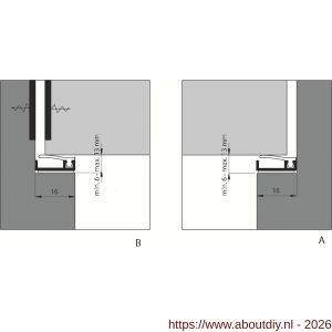 Ellen inbouwprofiel tochtband aluminium voor 6 mm afbouwspeling AIB 3N XL zelfklevend 230 cm - A51010323 - afbeelding 2