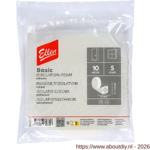 Ellen inbouwprofiel tochtband schuim zelfklevend Weatherstrip Foam 12x6 mm 10 m - A51010410 - afbeelding 1