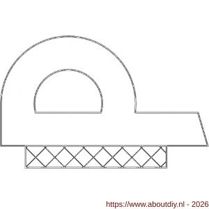 Ellen inbouwprofiel tochtband kunststof zelfklevend Weatherstrip Medium gemiddelde kier wit 7.5 m - A51010407 - afbeelding 3