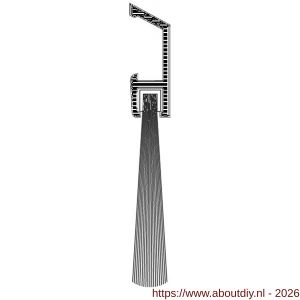 Ellen dorpel tochtprofiel met borstel aluminium IBS 220 cm - A51010104 - afbeelding 2