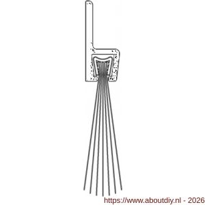 Ellen dorpel tochtprofiel met borstel aluminium IBS-50 100 cm - A51010112 - afbeelding 3