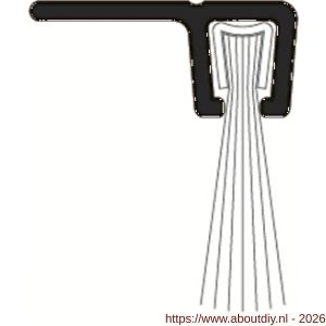 Ellen dorpel tochtprofiel met borstel aluminium IBS-90-18 100 cm - A51010124 - afbeelding 3