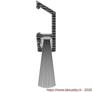Ellen dorpelprofiel met borstel aluminium De Luxe 100 cm - A51010355 - afbeelding 3