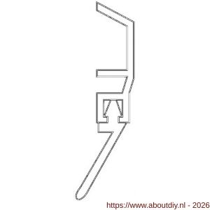 Ellen dorpelprofiel met borstel kunststof Basic wit 100 cm - A51010356 - afbeelding 3