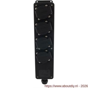 Q-Link stekkerdoos 4-voudig slagvast randaarde maximaal 3600 W zwart - A50400984 - afbeelding 5