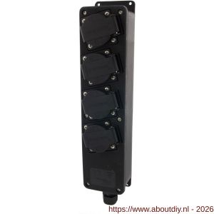 Q-Link stekkerdoos 4-voudig slagvast randaarde maximaal 3600 W zwart - A50400984 - afbeelding 6