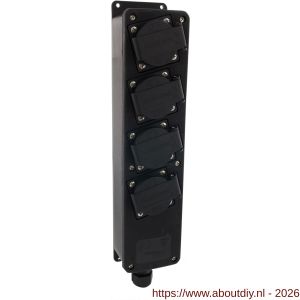 Q-Link stekkerdoos 4-voudig slagvast randaarde maximaal 3600 W zwart - A50400984 - afbeelding 7