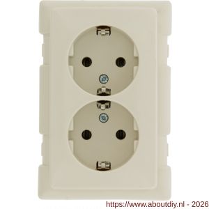 Attema montagedeksel met wandcontactdoos 2V randaarde voor universele lasdoos crème - A50401113 - afbeelding 2