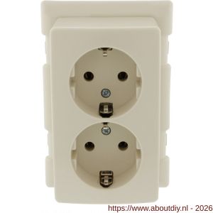 Attema montagedeksel met wandcontactdoos 2V randaarde voor universele lasdoos crème - A50401113 - afbeelding 5