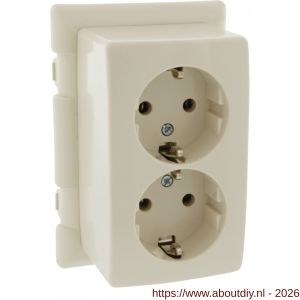 Attema montagedeksel met wandcontactdoos 2V randaarde voor universele lasdoos crème - A50401113 - afbeelding 7