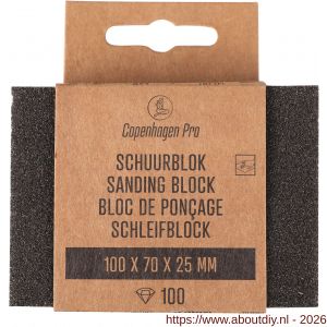 Copenhagen Pro schuurblok middel K100 10x7x2,5 cm - A50401920 - afbeelding 2