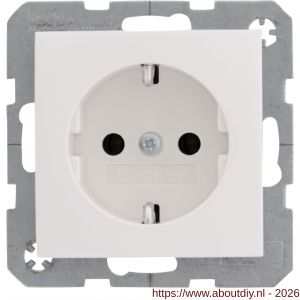 Berker S1 contactdoos inbouw 1-voudig randaarde polarwit set 10 stuks - A50401273 - afbeelding 2