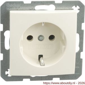 Berker S1 contactdoos inbouw 1-voudig randaarde polarwit set 10 stuks - A50401273 - afbeelding 1