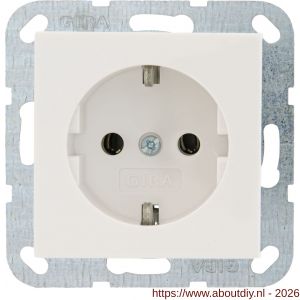 Gira System 55 contactdoos inbouw 1-voudig randaarde polarwit - A50402221 - afbeelding 2
