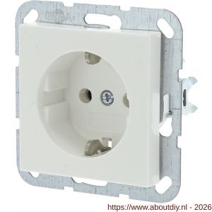 Gira System 55 contactdoos inbouw 1-voudig randaarde polarwit - A50402221 - afbeelding 1