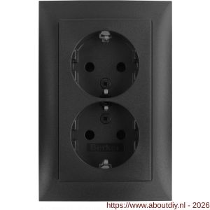 Berker S1 contactdoos inbouw 2-voudig randaarde antraciet - A50402254 - afbeelding 1