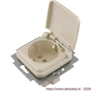 Busch-Jaeger SI contactdoos inbouw 1-voudig randaarde crème - A50402233 - afbeelding 1