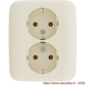 Busch-Jaeger SI contactdoos inbouw 2-voudig randaarde crème - A50402258 - afbeelding 2
