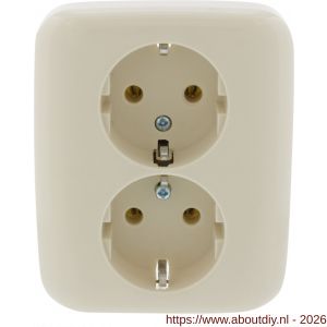 Busch-Jaeger SI contactdoos inbouw 2-voudig randaarde crème - A50402258 - afbeelding 5
