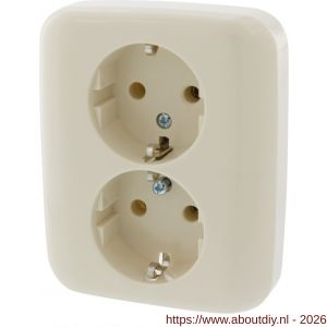 Busch-Jaeger SI contactdoos inbouw 2-voudig randaarde crème - A50402258 - afbeelding 6