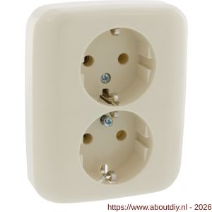 Busch-Jaeger SI contactdoos inbouw 2-voudig randaarde crème - A50402258 - afbeelding 7