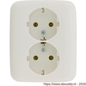 Busch-Jaeger Relfex contactdoos inbouw 2-voudig randaarde polarwit los - A50401300 - afbeelding 2