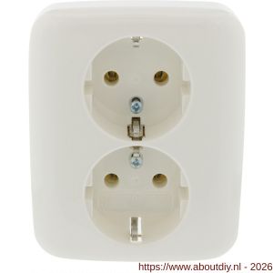 Busch-Jaeger Relfex contactdoos inbouw 2-voudig randaarde polarwit los - A50401300 - afbeelding 5