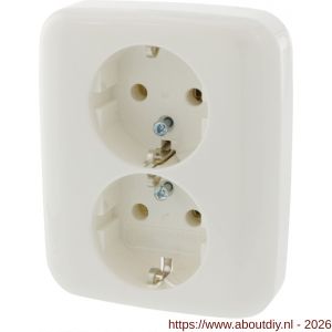 Busch-Jaeger Relfex contactdoos inbouw 2-voudig randaarde polarwit los - A50401300 - afbeelding 6
