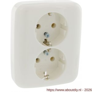 Busch-Jaeger Relfex contactdoos inbouw 2-voudig randaarde polarwit los - A50401300 - afbeelding 7