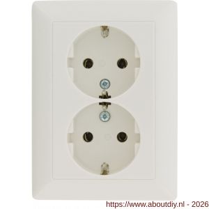 Jung AS500 contactdoos inbouw 2-voudig randaarde polarwit - A50402260 - afbeelding 2