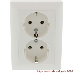 Jung AS500 contactdoos inbouw 2-voudig randaarde polarwit - A50402260 - afbeelding 5