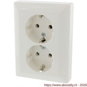Jung AS500 contactdoos inbouw 2-voudig randaarde polarwit - A50402260 - afbeelding 6