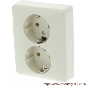 Peha Standard contactdoos inbouw 2-voudig randaarde crème - A50402261 - afbeelding 1