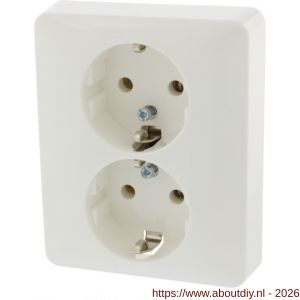 Peha Standard contactdoos inbouw 2-voudig randaarde polarwit - A50402262 - afbeelding 6