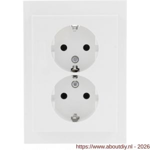 Berker K1 contactdoos inbouw 2-voudig randaarde polarwit - A50402255 - afbeelding 2
