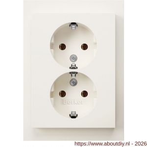 Berker K1 contactdoos inbouw 2-voudig randaarde polarwit - A50402255 - afbeelding 1